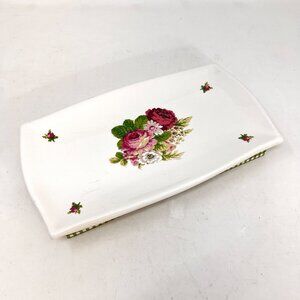 Waverly SPRING ROMANCE Floral Gingham Porcelain Bathroom Tray Soap Lotion